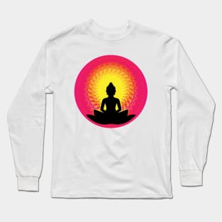 Buddha - The Peaceful Soul Mandala Print Design GC-092-11 Long Sleeve T-Shirt